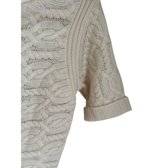 Sutton Studio Cashmere Cable Knit Open Front Cardigan Sweater Ribbed Collar - Picture 6 of 14